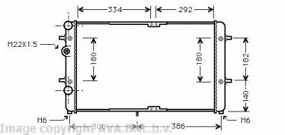AVA QUALITY COOLING vw2180 -  Радиатор, охлаждение двигателя